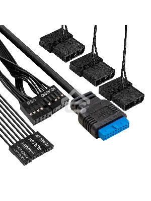 Корпус Miditower ExeGate EVO-8227-EVO800 (ATX, БП EVO800RGB с вент. 12 см, 2*USB+1*USB3.0+HD Audio, черный, 3 вент. RGB, закаленное стекло)