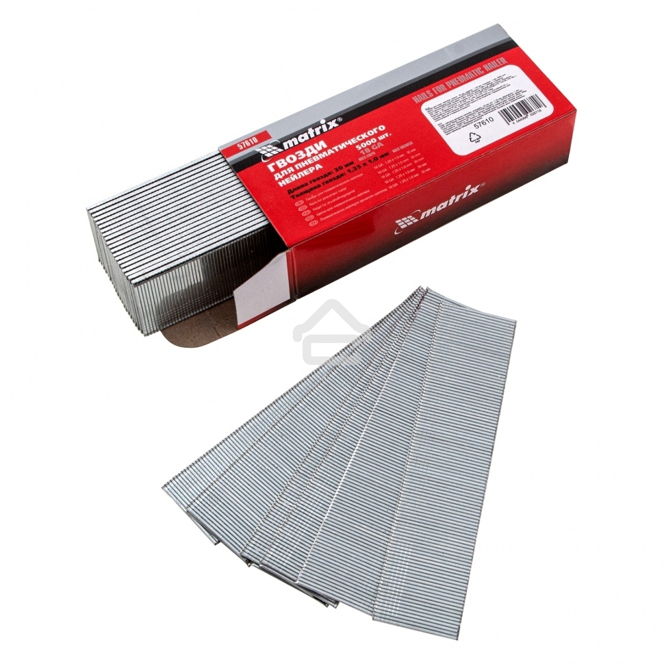 Гвозди Matrix для пнев. нейлера, 30мм х 1,25мм х 1мм, 5000 шт.