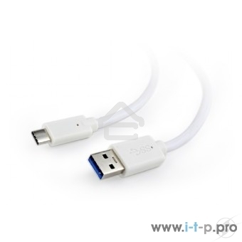 Кабель USB Cablexpert CCP-USB3-AMCM-6-W, USB3.0 AM/USB Type-C, 1.8м, белый, пакет