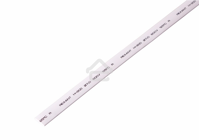 Термоусаживаемая трубка Rexant 7,0/3,5 мм, белая, упаковка 50 шт. по 1 м