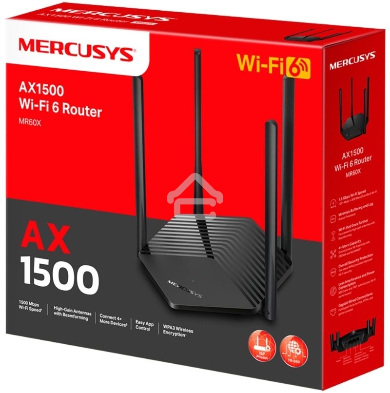 Двухдиапазонный Wi-Fi роутер Mercusys MR60X AX1500