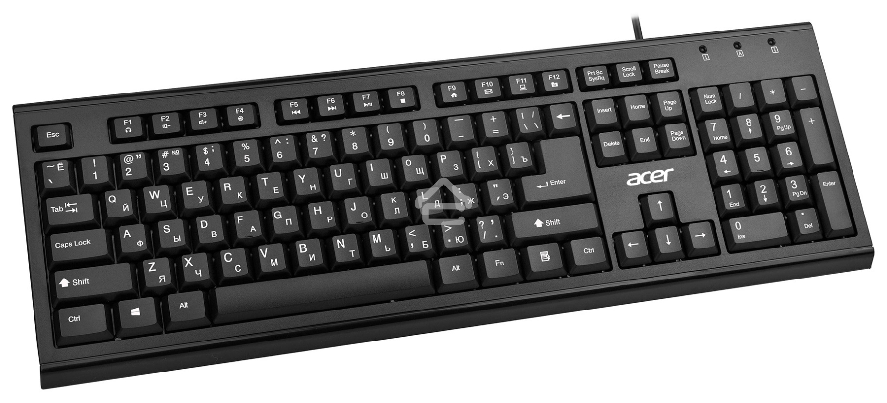 Клавиатура Acer OKW120 проводная, USB, черный