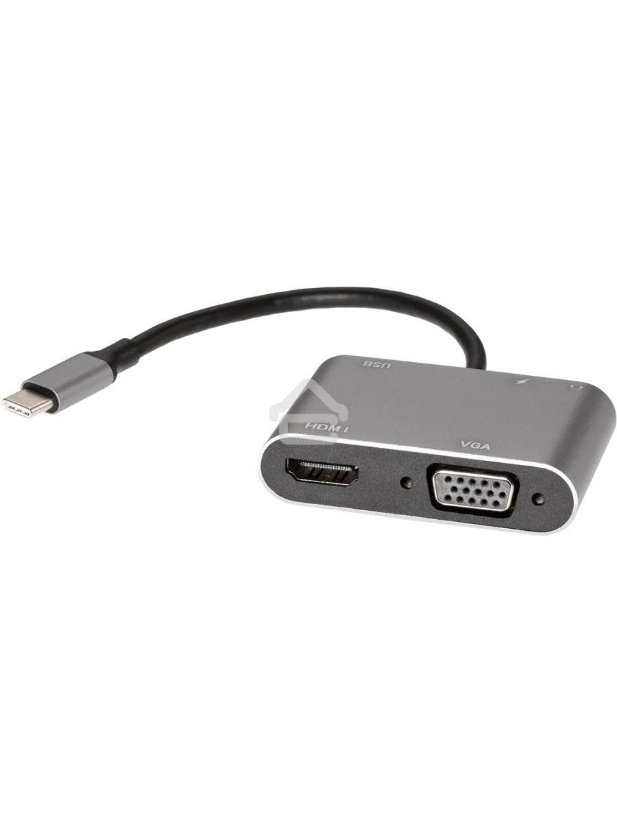 Адаптер USB Type-Cm-->VGA, HDMI 4k*30Hz, USB3.0, PD, Audio,iOpen (Aopen/Qust/VCOM)<ACU4511>