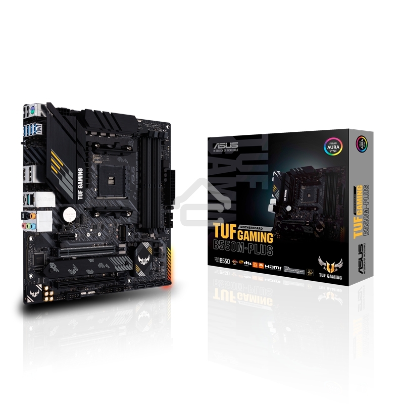 Материнская плата ASUS TUF GAMING B550M-PLUS, AM4, AMD B550, 4xDDR4, 4xSATA, 2xM.2, 1xPCIe 4.0 x16, 1xPCIe 3.0 x16, 1xPCIe x1, 1xHDMI, 1xDP, 1x 2.5Gb LAN, 4xUSB-A 3.2 Gen 1, 1xUSB-A 3.2 Gen 2, 2xUSB-A 2.0, 1xUSB-C 3.2 Gen 2, 5x3.5 мм, 7.1, mATX