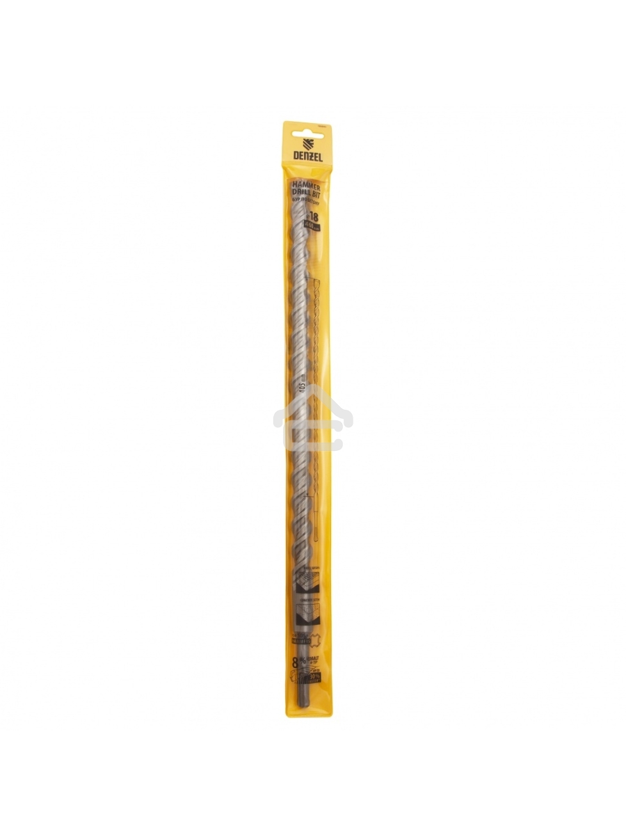 Бур по бетону, двойная спираль, Cobalt W-tip, 18x460 мм, SDS PLUS Denzel