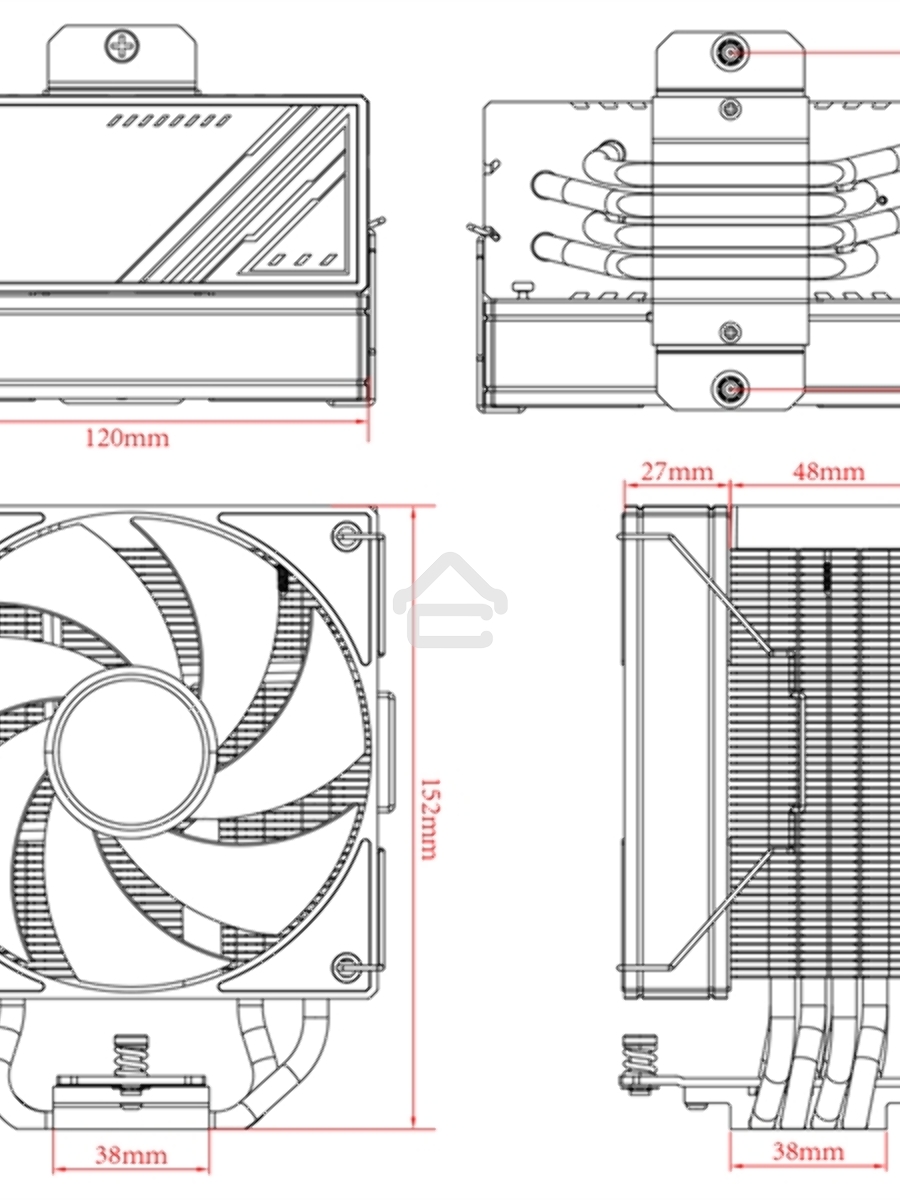 Кулер ID-Cooling FROZN A410 ARGB черный 120мм алюминий+медь 2000rpm 30db 4-pin 220W 152мм