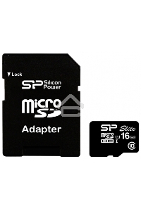 Флеш карта microSDHC 16Gb Class10 Silicon Power SP016GBSTHBU1V10-SP + adapter