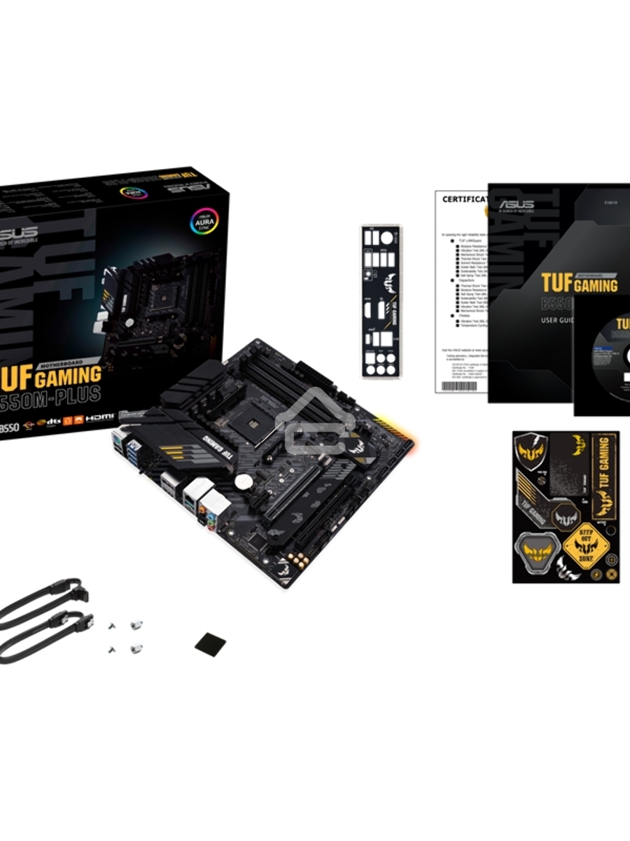 Материнская плата ASUS TUF GAMING B550M-PLUS, AM4, AMD B550, 4xDDR4, 4xSATA, 2xM.2, 1xPCIe 4.0 x16, 1xPCIe 3.0 x16, 1xPCIe x1, 1xHDMI, 1xDP, 1x 2.5Gb LAN, 4xUSB-A 3.2 Gen 1, 1xUSB-A 3.2 Gen 2, 2xUSB-A 2.0, 1xUSB-C 3.2 Gen 2, 5x3.5 мм, 7.1, mATX