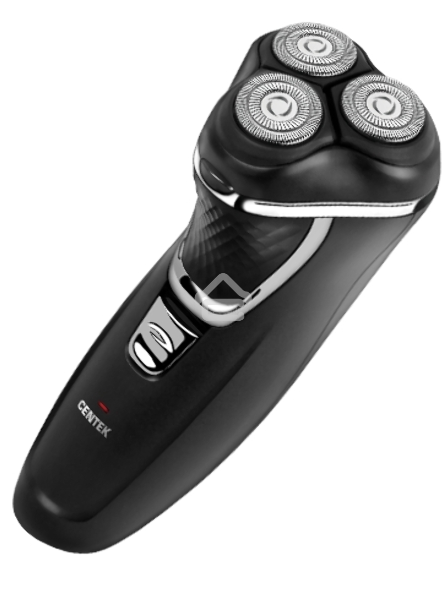 Бритва Centek CT-2176 (черн/хром) ротор, 3 плавающие головки, аккумулятор + работа от сети, триммер