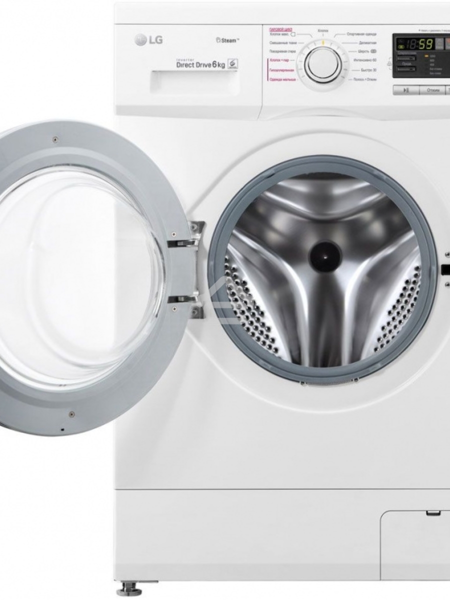 Стиральная машина LG F1296NDS0 белый, загрузка фронтальная 6 кг, 1200 об/мин., класс: А