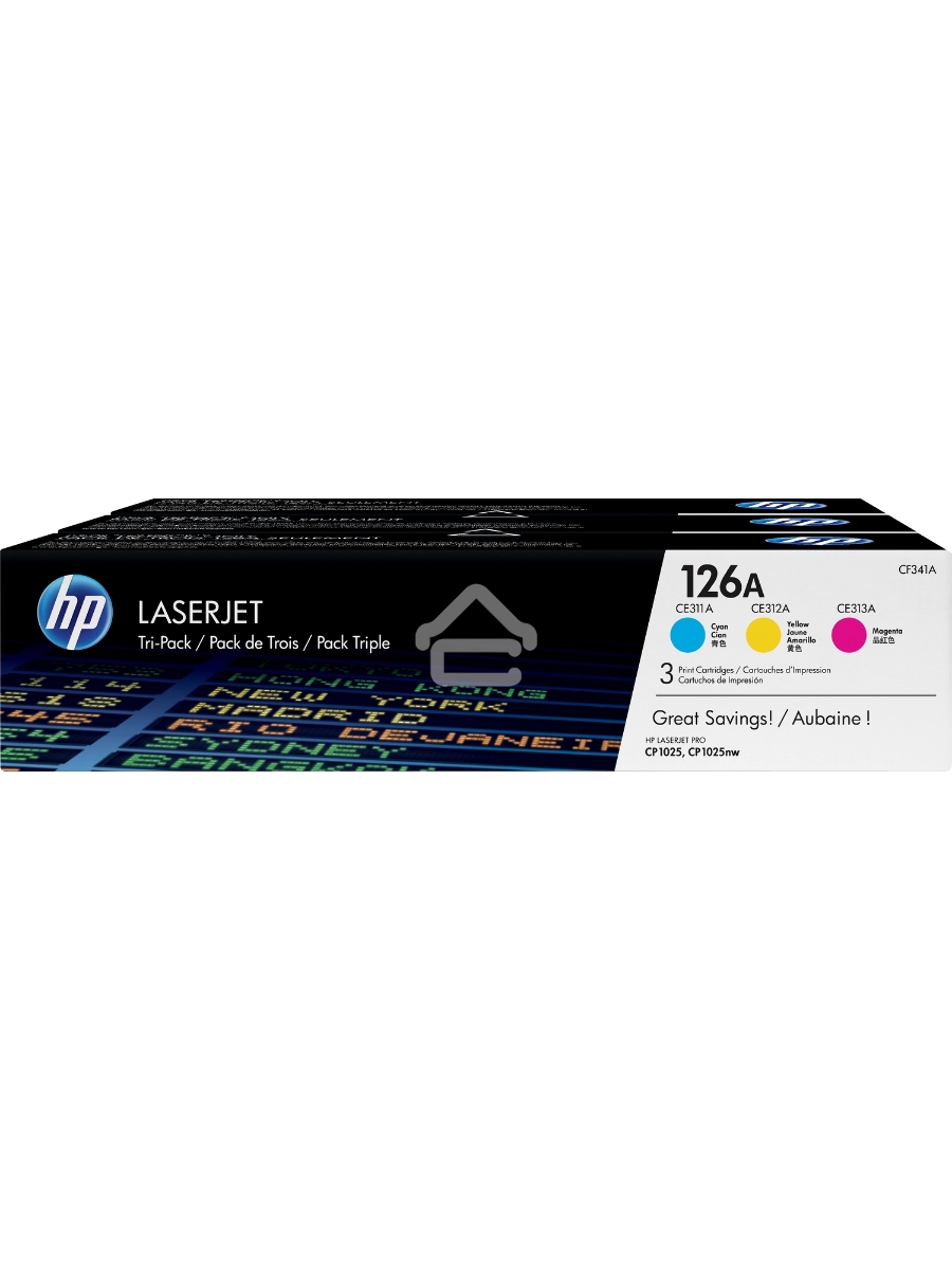Картридж лазерный комплект HP CF341A голубой/пурпурный/желтый для LJ CP1025 3 х 1000 стр