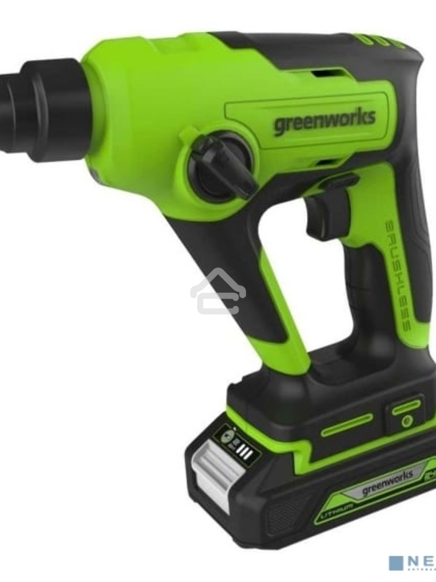 Перфоратор аккумуляторный бесщеточный GreenWorks GD24SDS1K2, 1,2 ДЖ, 24V, c АКБ 2Ач и ЗУ, в сумке (3803107UA)