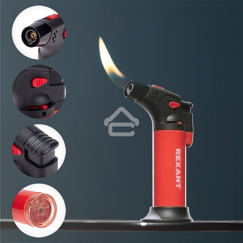 Турбо горелка Rexant GT-11, заправляемая, красная