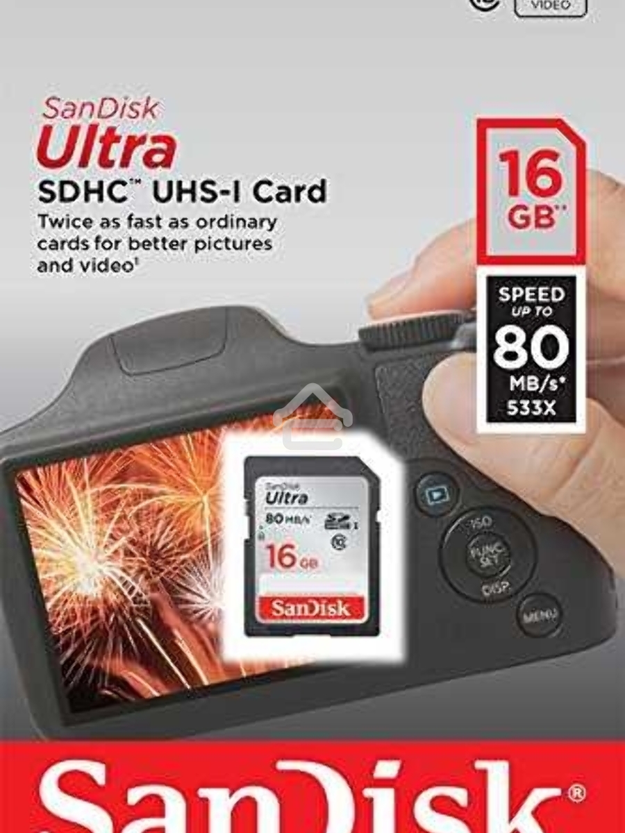 Флеш карта SDHC 16Gb Class10 Sandisk SDSDUNC-016G-GN6IN Ultra 80