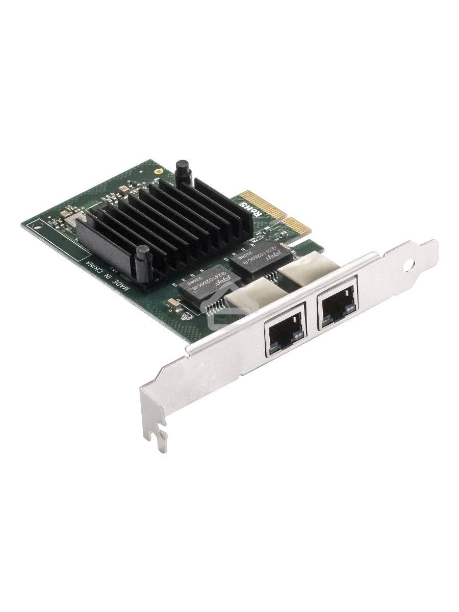 Сетевой адаптер ExeGate EXE-I350-T2V2 (PCI-E x4 v2.1, порты 2xRJ45 (медные), 10/100/1000Mbps, Gigabit NIC Intel Chipset NHI350AM2)