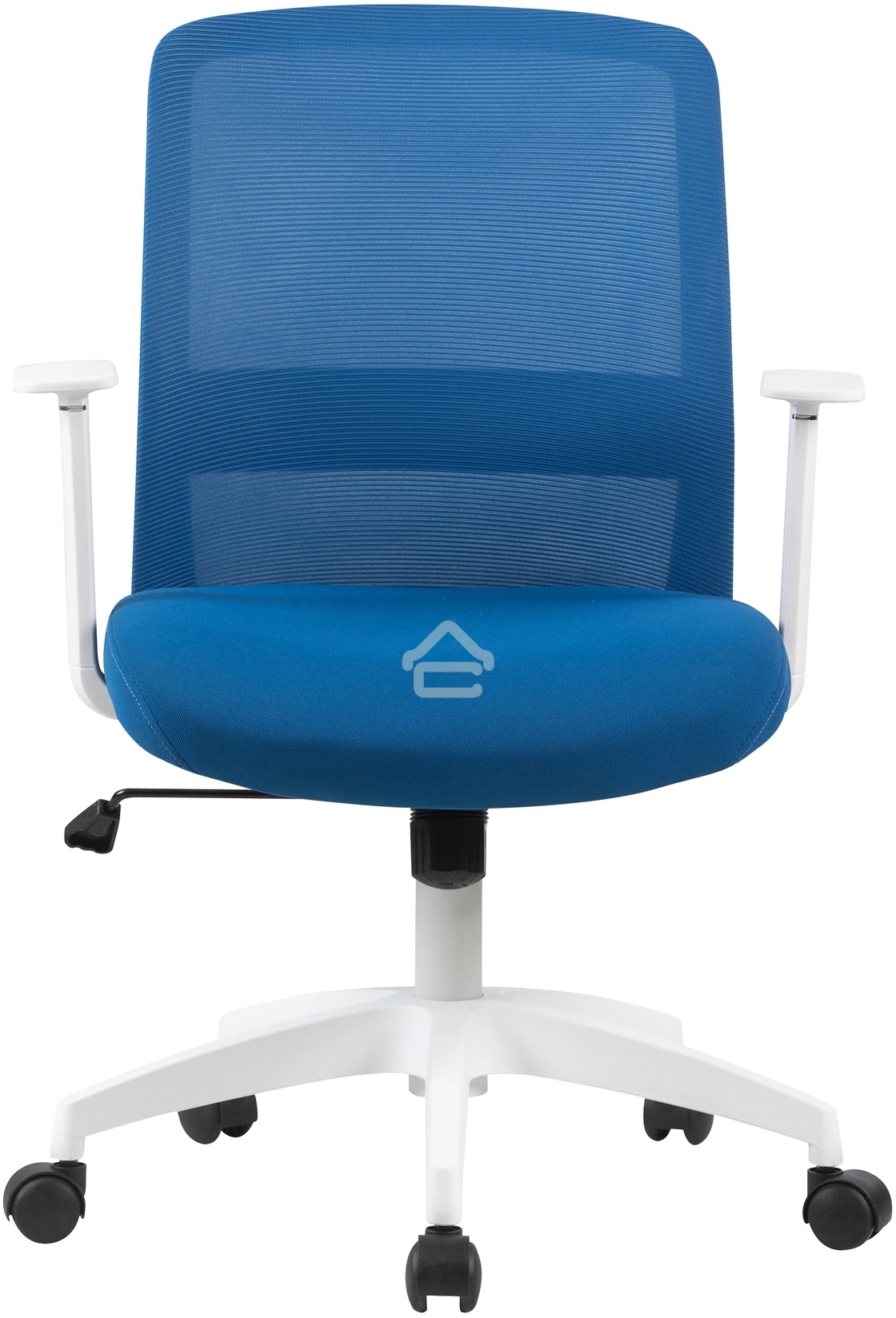 Кресло компьютерное Cactus CS-WMC333-BL темно-синий, сиденье темно-синий, сетка/ткань, низк.спин. крестов. пластик, пластик белый