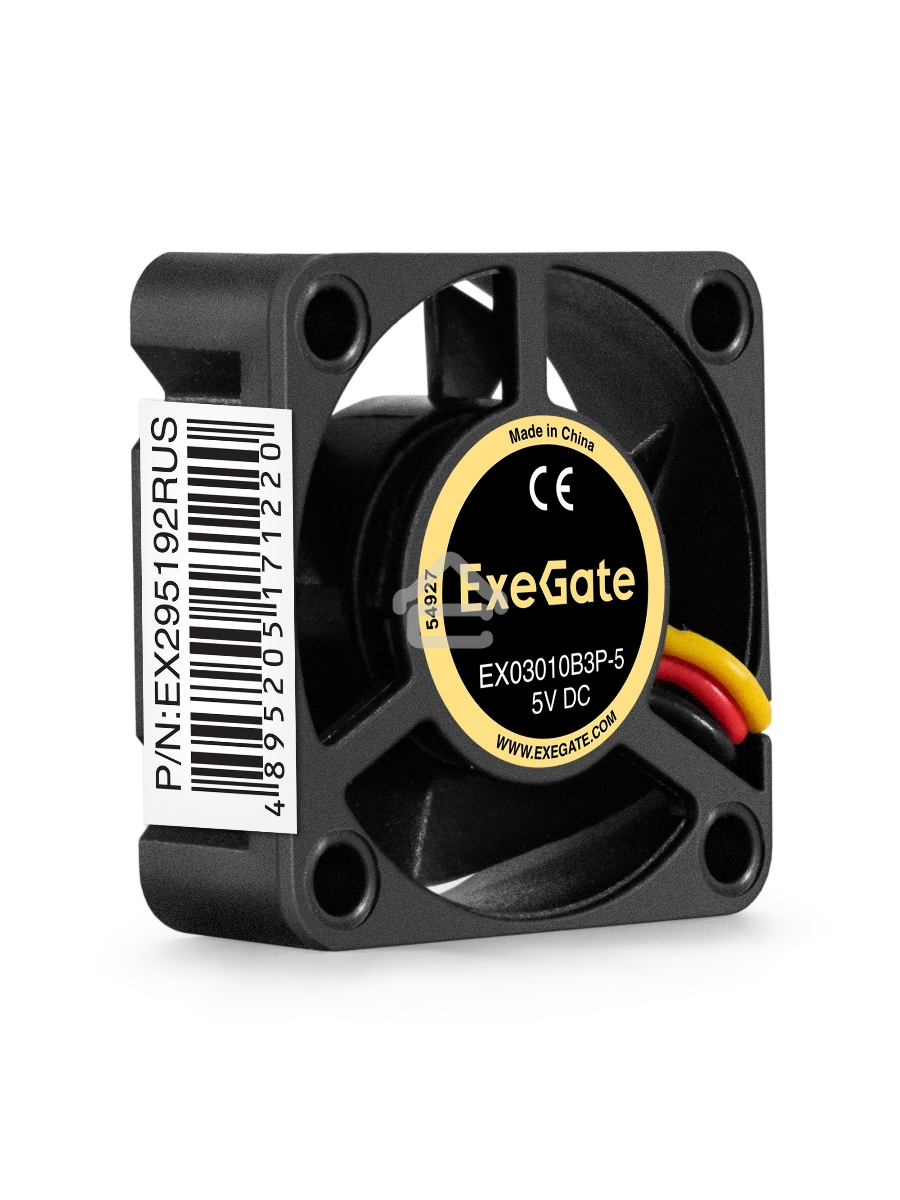 Вентилятор для корпуса ExeGate EX03010SB2P-5 черный, 30 мм, 9500 об/мин, 26 дБ, 3 pin