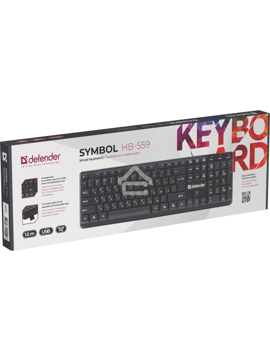 Клавиатура Defender Symbol HB-559 RU проводная USB чёрный