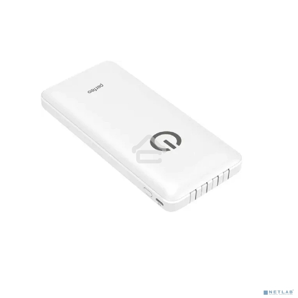 Портативный аккумулятор Powerbank Perfeo ABSOLUTE 10000mah In Micro usb,USB /Out USB,Micro usb,Type-C,Lightning, 2.1А/ белый (PF_B4879)