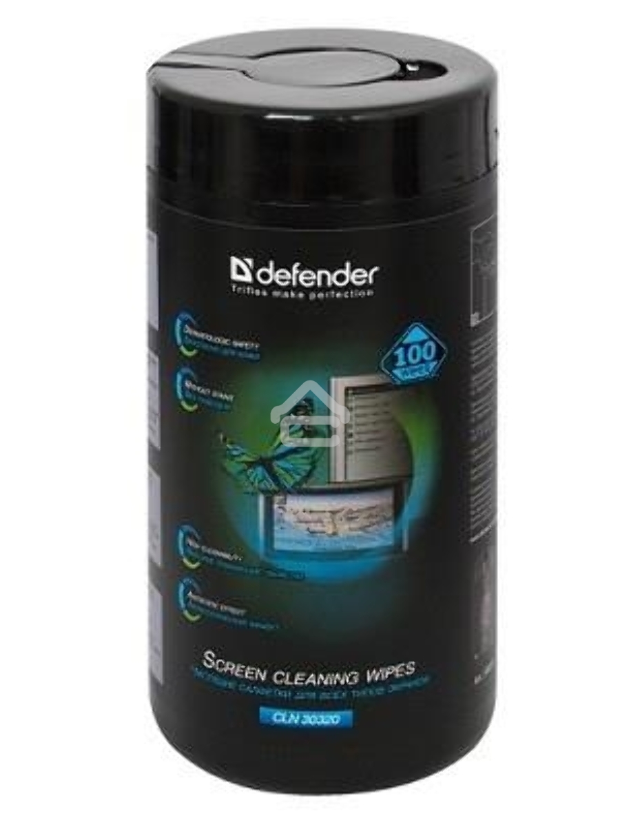 Чистящие салфетки Defender CLN 30320 ECO для экранов всех видов: ЭЛТ, ЖК, плазменными панелями / туба / 100 шт / Россия