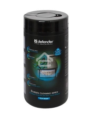Чистящие салфетки Defender CLN 30320 ECO для экранов всех видов: ЭЛТ, ЖК, плазменными панелями / туба / 100 шт / Россия