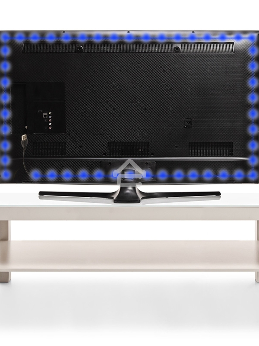 Лента LED с USB коннектором 5 В, 8 мм, IP65, SMD 2835, 60 LED/m, цвет свечения синий