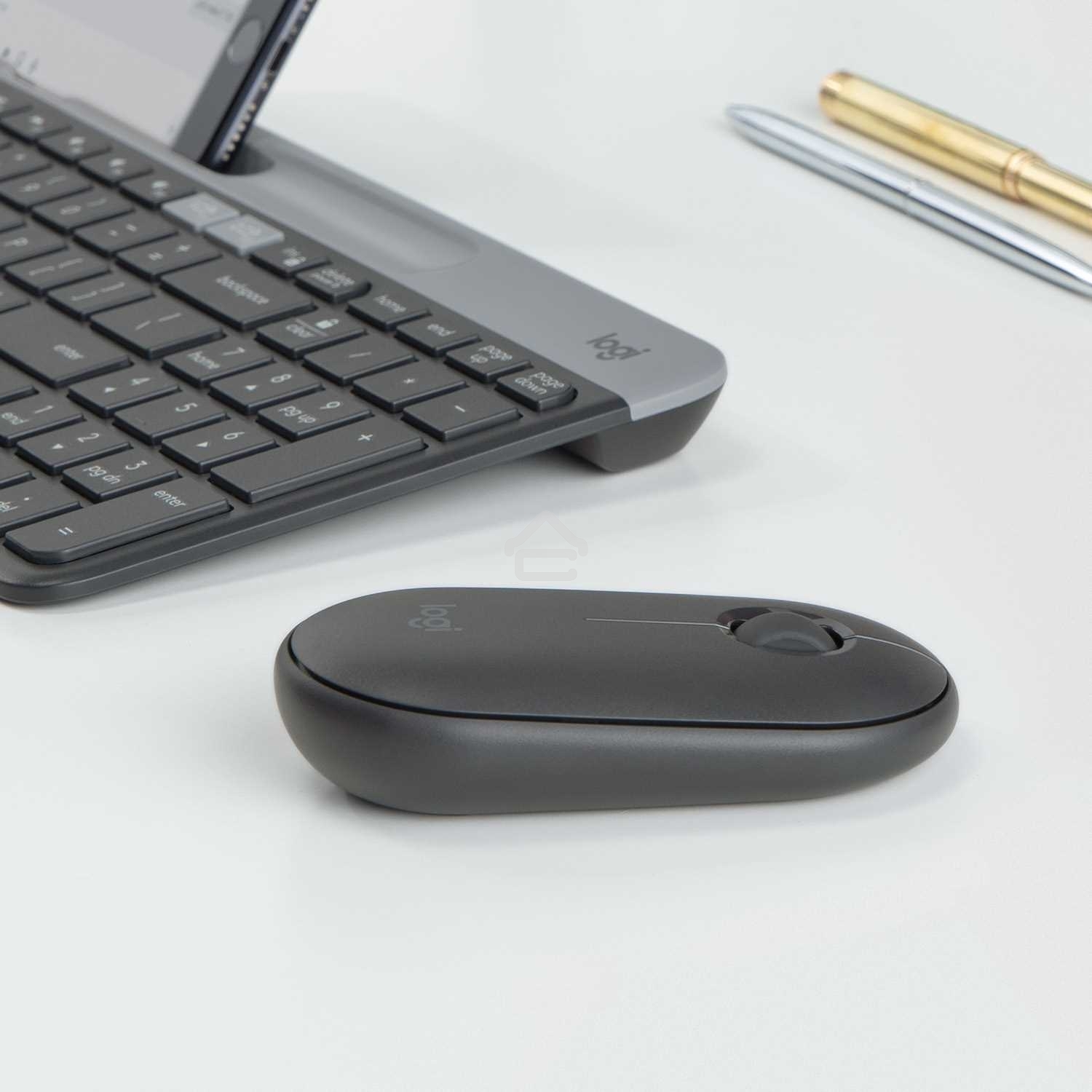 Мышь беспроводная Logitech Pebble M350 графитовый, 1000 dpi, радиоканал, Bluetooth, USB, кнопки - 3