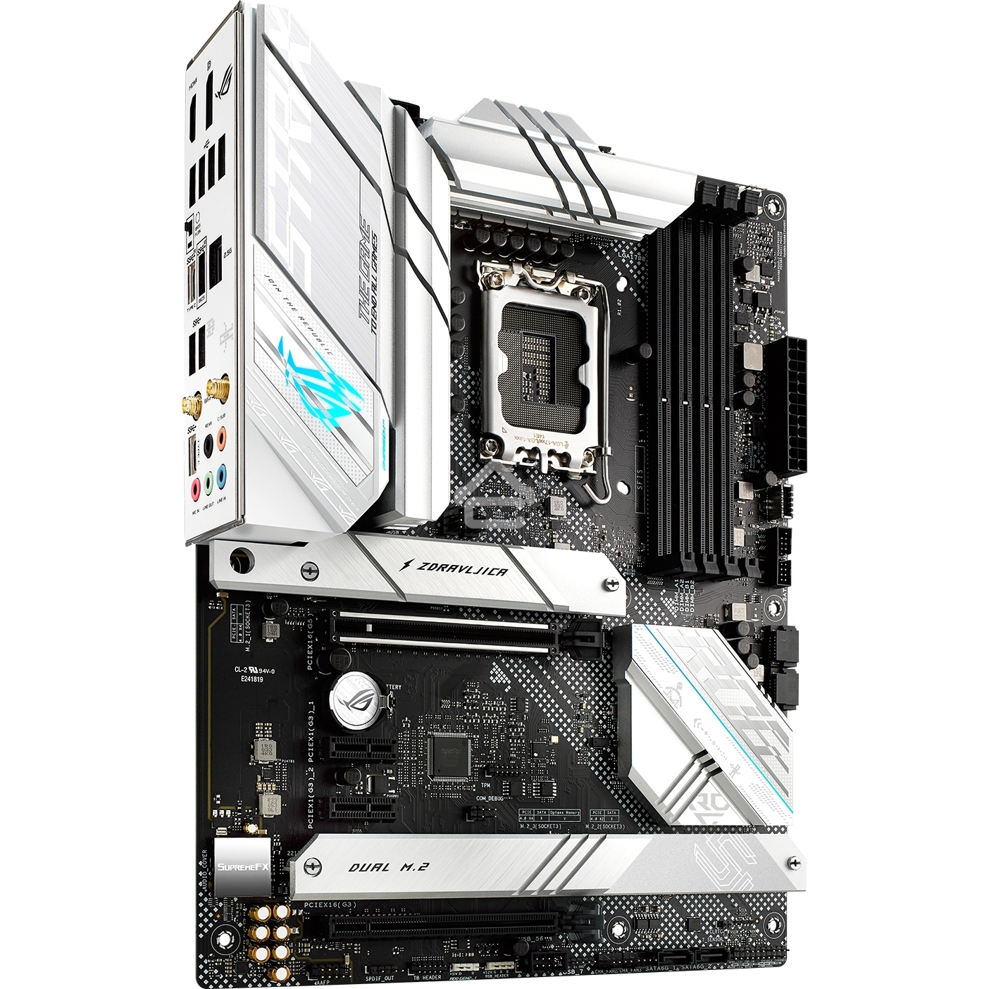Материнская плата ASUS ROG STRIX B660-A GAMING WIFI D4, LGA 1700, Intel B660, 4xDDR4, 4xSATA, 3xM.2, 1xPCIe 5.0 x16, 1xPCIe 3.0 x4, 2xPCIe x1, 1xHDMI, 1xDP, 1x 2.5Gb LAN, 4xUSB 2.0, 2xUSB 3.2 Gen 1, 1xUSB-A 3.2 Gen 2, 1xUSB-C 3.2 Gen 1, 1xUSB-C 3.2 Gen 2x