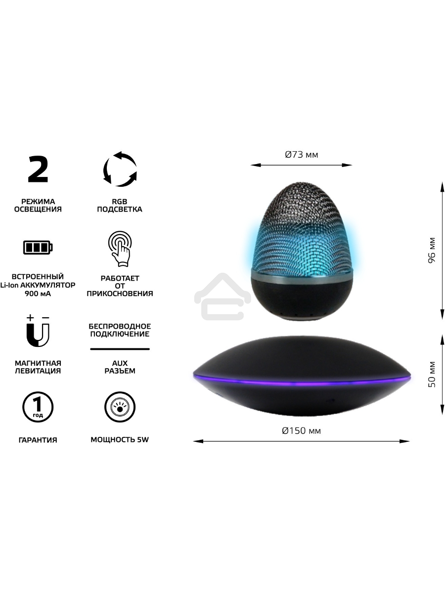 Светильник Gauss LV002 настольный LED черный 5Вт