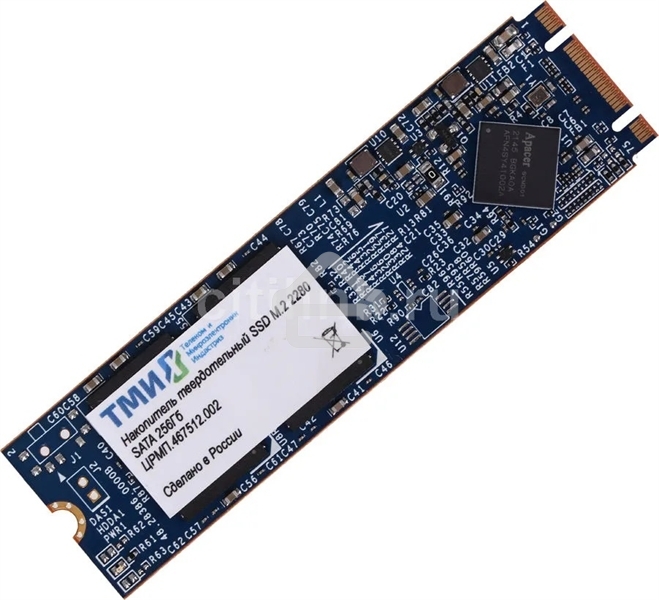 Накопитель SSD ТМИ M.2 2280 1ТБ SATA3 6Gbps, 3D TLC, до R560/W520, IOPS(randon 4K) до R66K/W73K, 2521,01 TbW, 3,45 DWPD 2y wty МПТ