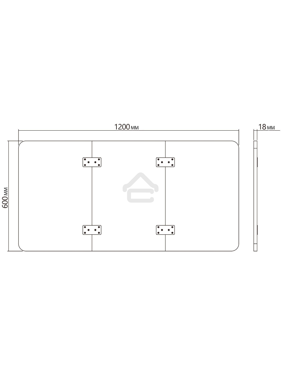 Столешница Cactus CS-TD3-WT 120x60x1.8см белый