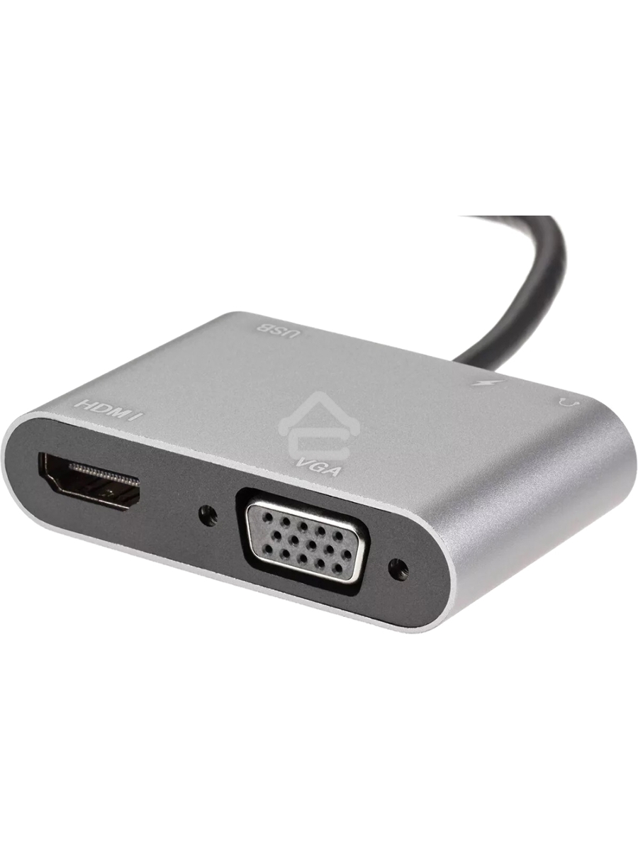 Адаптер USB Type-Cm-->VGA, HDMI 4k*30Hz, USB3.0, PD, Audio,iOpen (Aopen/Qust/VCOM)<ACU4511>