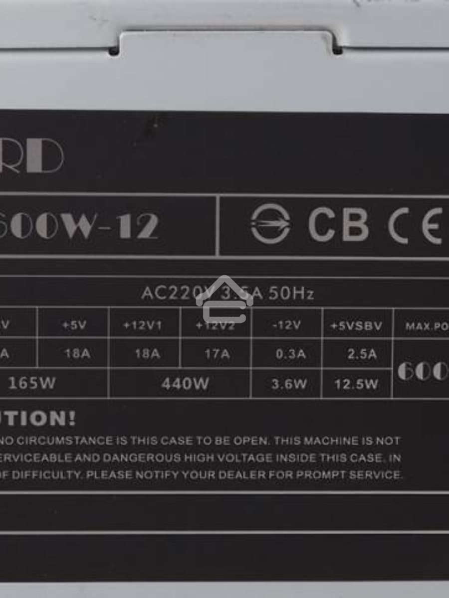 Блок питания Accord ACC-600W-12, 600Вт, 120мм, черный