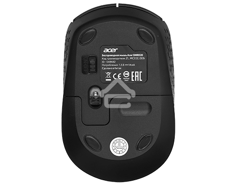 Мышь беспроводная Acer OMR020 черный, 1200 dpi, радиоканал, USB, кнопки - 3