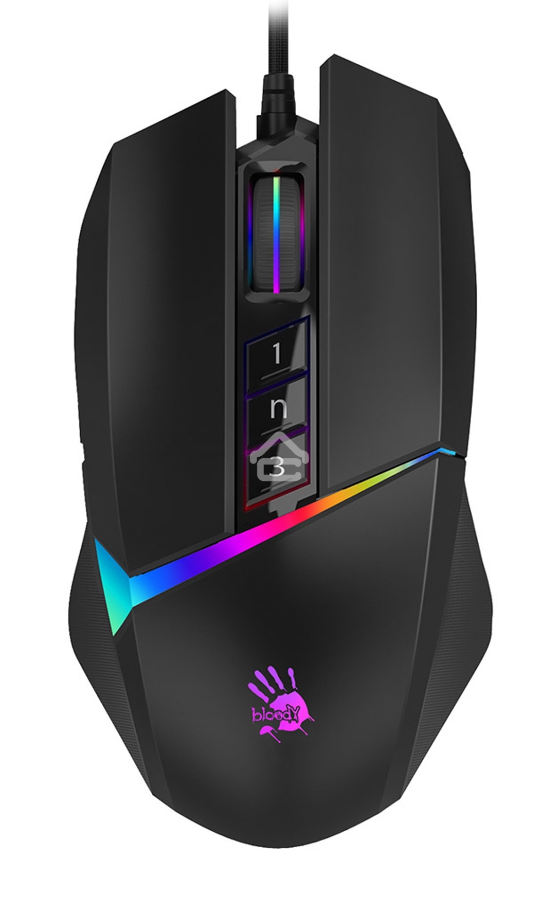 Мышь проводная A4Tech Bloody W60 Max черный, 10000 dpi, USB, кнопки - 10