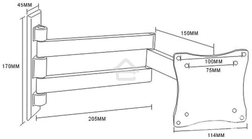 Кронштейн ARM Media LCD-7101 белый для LCD/LED ТВ 10