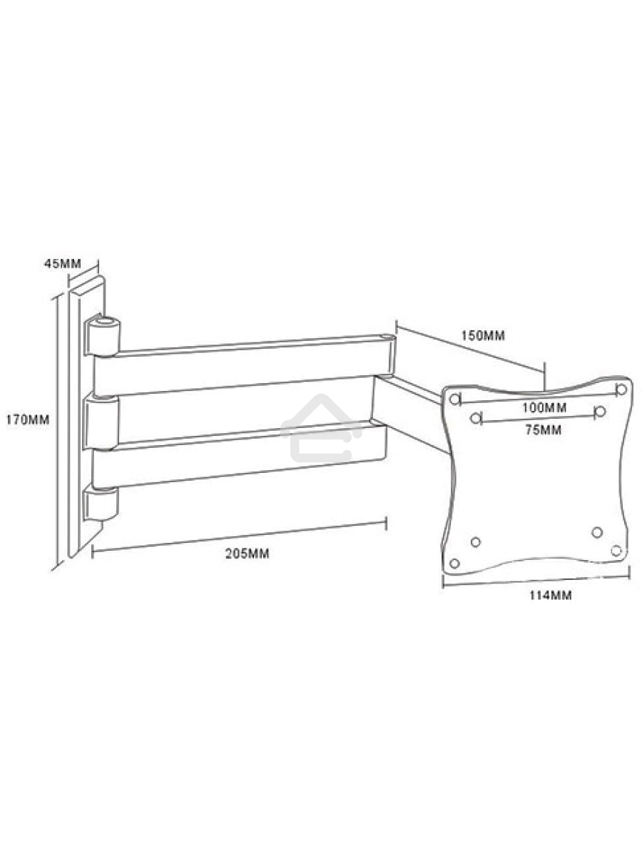 Кронштейн ARM Media LCD-7101 белый для LCD/LED ТВ 10