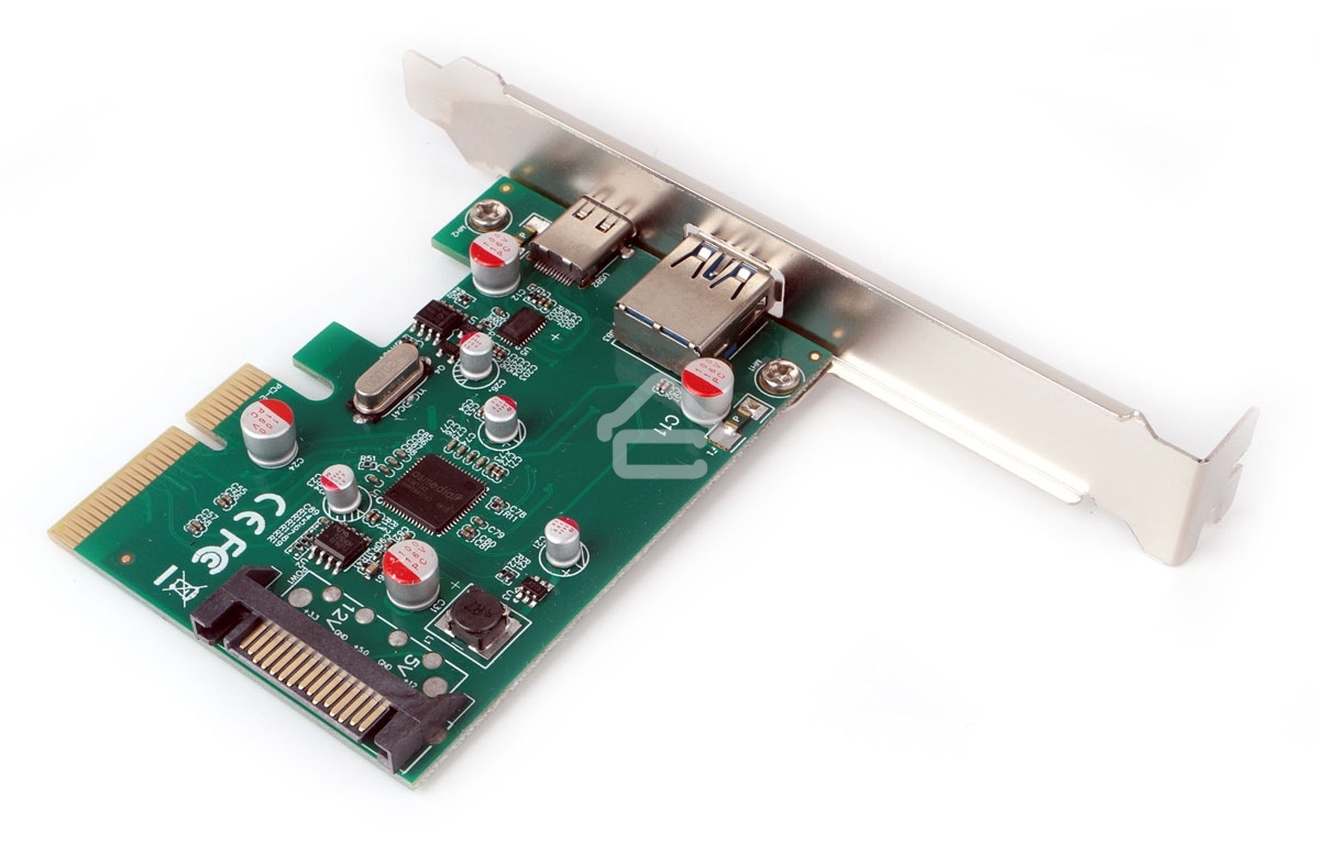 Контроллер USB Gembird SPCR-02, в PCI, порты: 2 внешн. USB 3.0 Type-C