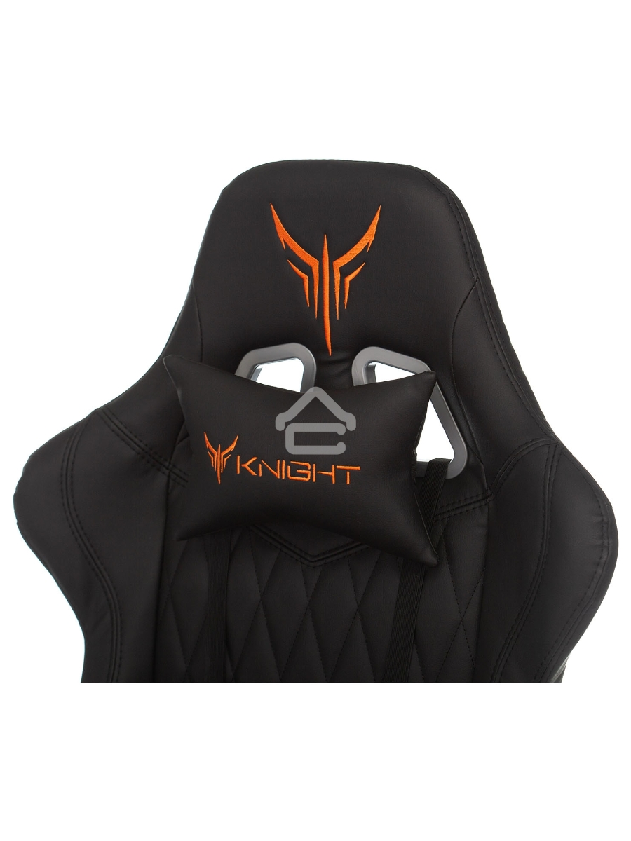 Кресло игровое Knight ARMOR черный, ромбик, эко.кожа, с подголовником, крестовина металл
