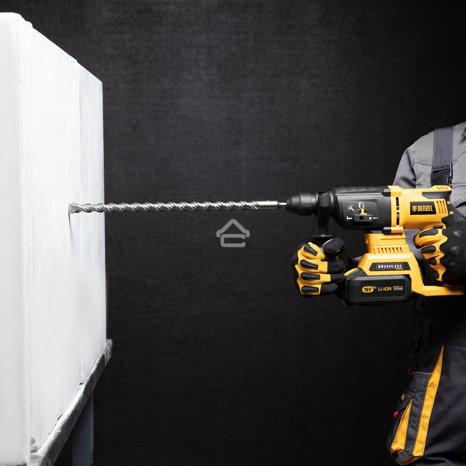 Бур по бетону Denzel двойная спираль, Cobalt W-tip, 18x460 мм, SDS PLUS