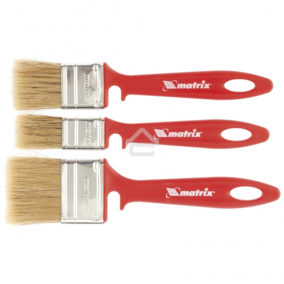 Набор кистей Matrix для эмалей 25 мм, 35 мм, 50 мм, натуральная щетина, пластиковая рукоятка 83355