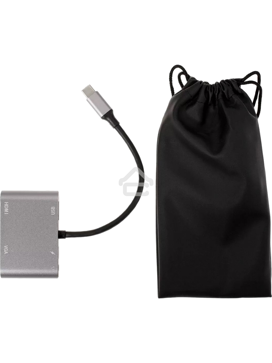 Адаптер USB Type-Cm-->VGA, HDMI 4k*30Hz, USB3.0, PD, Audio,iOpen (Aopen/Qust/VCOM)<ACU4511>