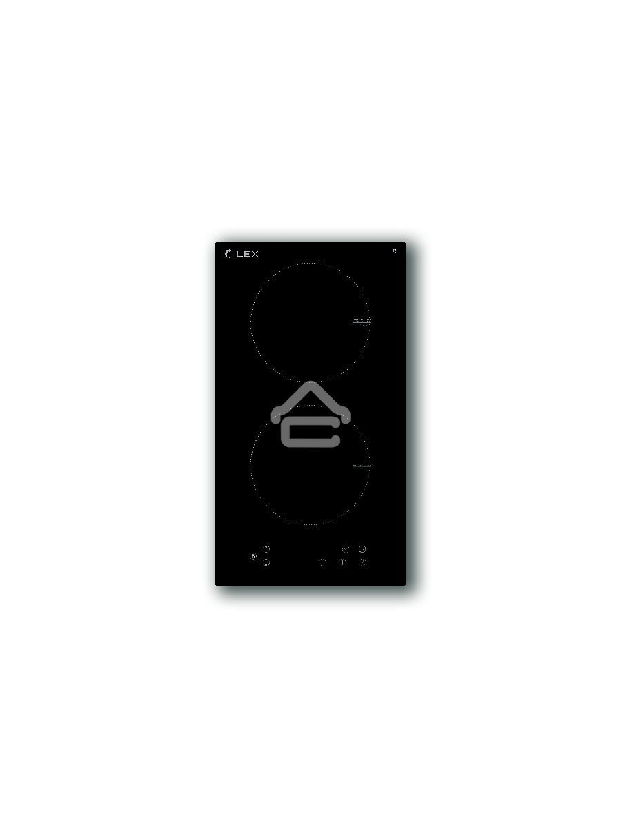 Встраиваемая индукционная варочная панель LEX EVI 320 BL3500Вт 2конф. 58х268х500мм 30см черный