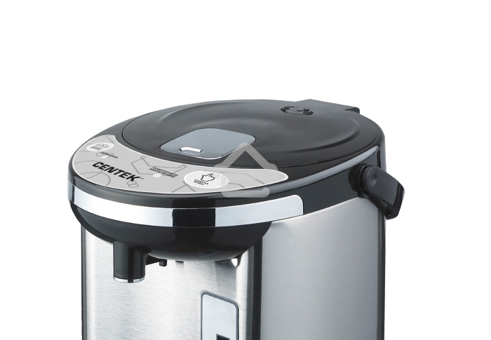Термопот Centek CT-1084 (сталь) 6.0л, 750Вт, 2 способа подачи воды, двойная защита от перегрева