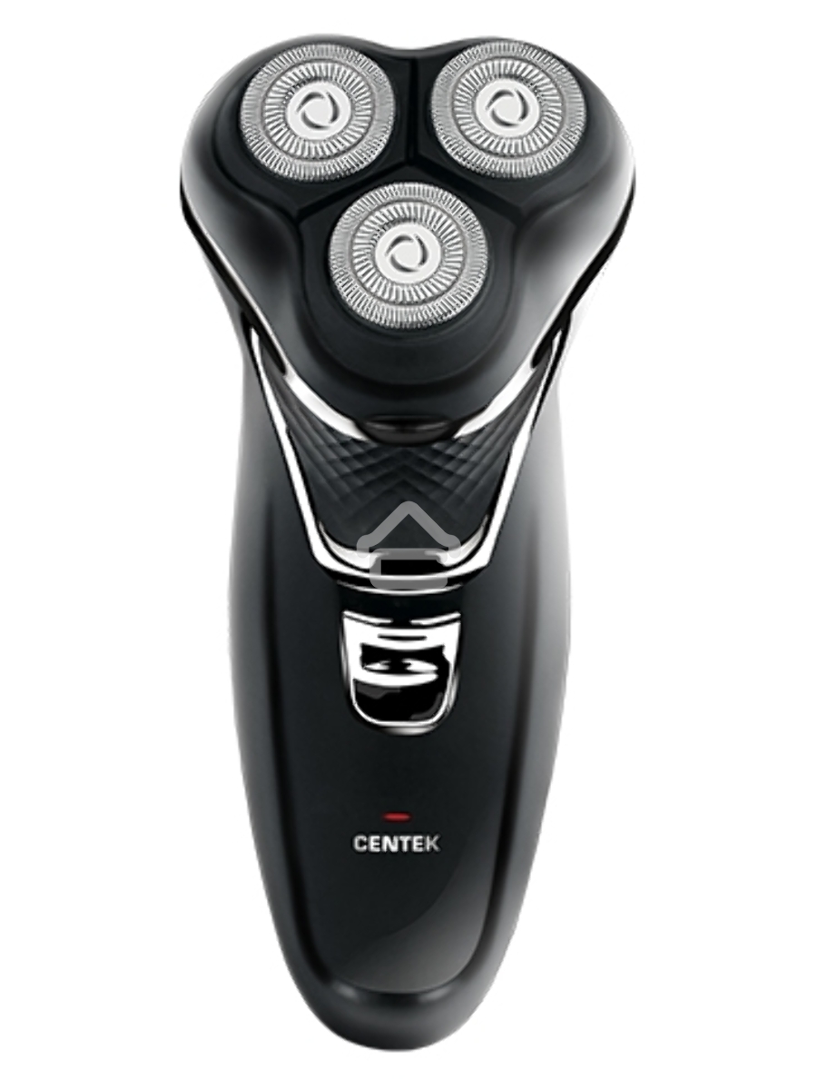 Бритва Centek CT-2176 (черн/хром) ротор, 3 плавающие головки, аккумулятор + работа от сети, триммер