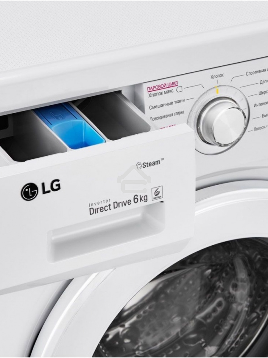 Стиральная машина LG F1296NDS0 белый, загрузка фронтальная 6 кг, 1200 об/мин., класс: А
