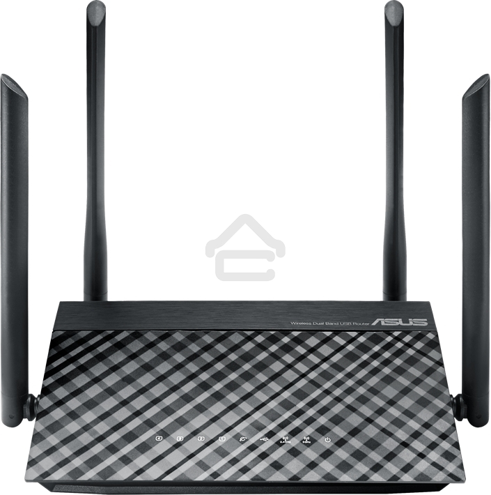 Маршрутизатор беспроводной Asus RT-AC1200 10/100BASE-TX черный (Dual Band)