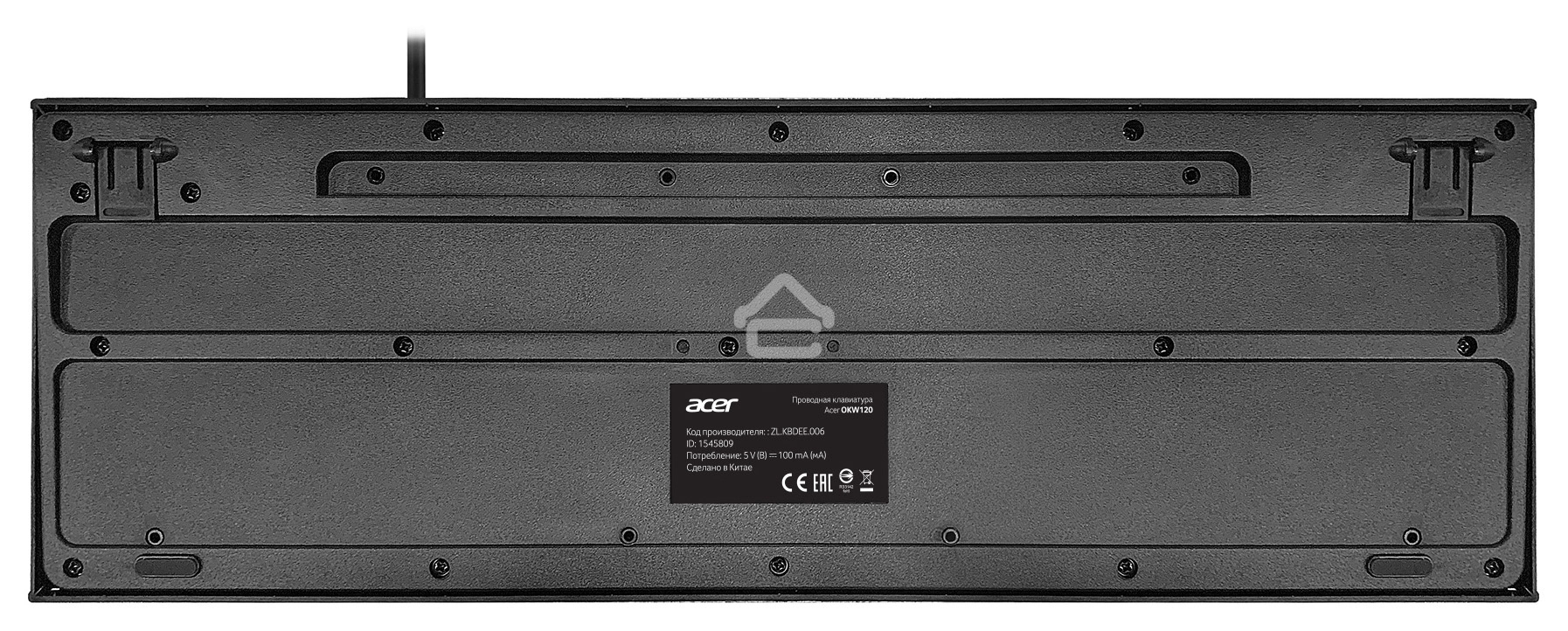 Клавиатура Acer OKW120 проводная, USB, черный