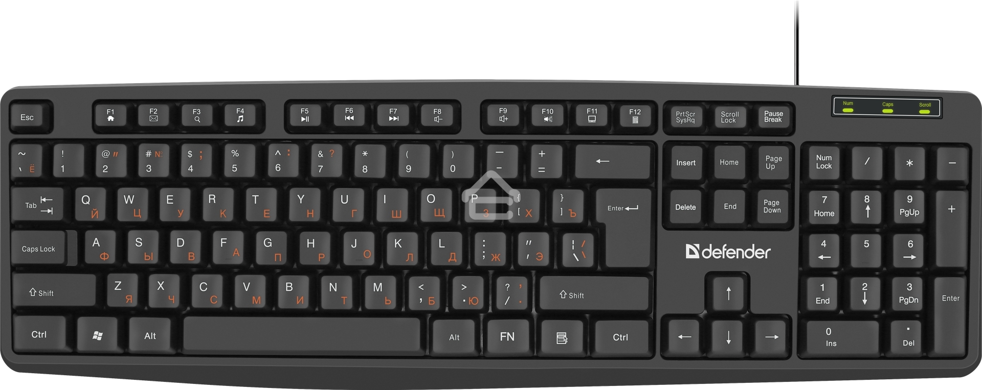 Клавиатура проводная Defender Concept HB-164, USB, черный