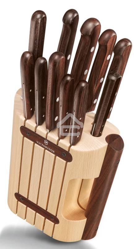 Набор ножей кухонных Victorinox Wood (5.1150.11) компл.:11шт с подставкой дерево подар.коробка